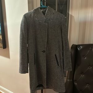 Scotch and Soda wool black and white checked coat. Excellent condition
